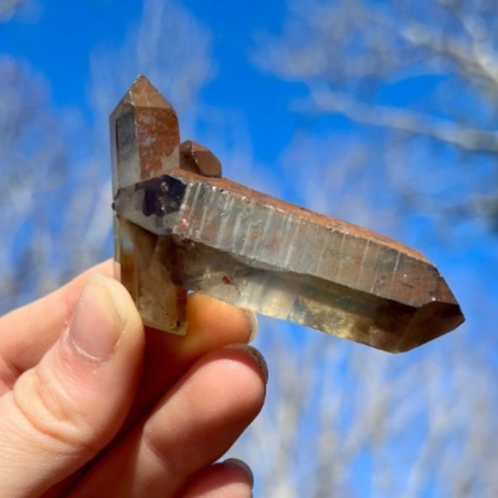 Iron Covered Double Terminated Quartz - Picture 3 of 7